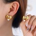 E01200G Women Stainless Steel Bow Tie Earring 