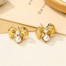 E01200G Women Stainless Steel Bow Tie Earring 