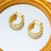 E01202G Women Crystal Pave Stainless Steel Earring