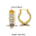 E01202G Women Crystal Pave Stainless Steel Earring