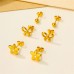 E01194G 3 Pair Women Stud Star Bow Tie Earring set