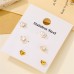 E01196G 3 Pair Women Zircon Stud Earring Set 