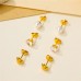 E01196G 3 Pair Women Zircon Stud Earring Set 